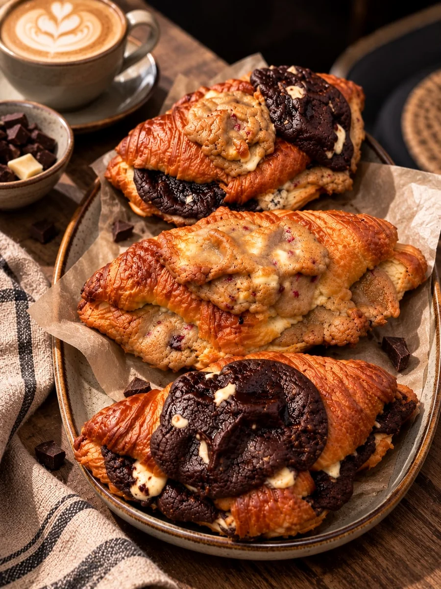 Crookies au chocolat accompagnés d'un café