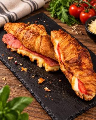 Croissants salados gratinados