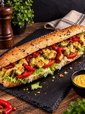 Le Mexicain – pollo al curry y pimiento asado