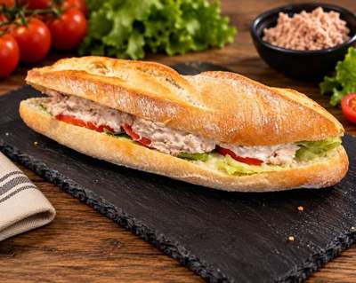 Bocadillo de atún y verduras