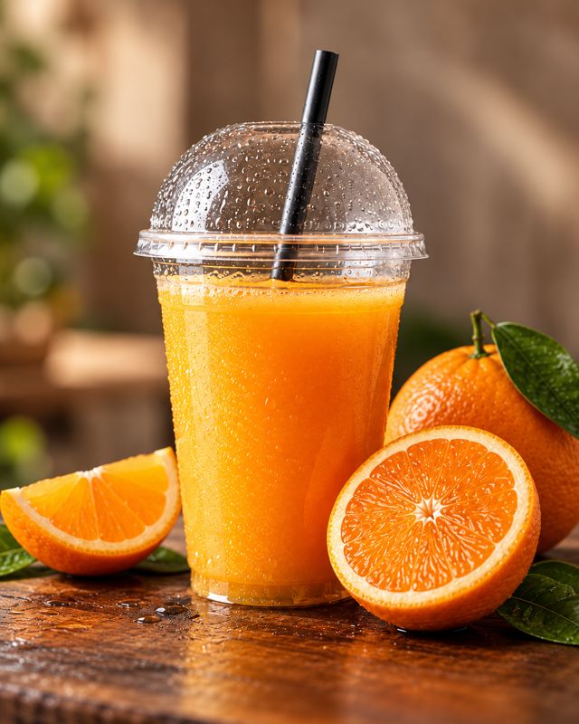 Zumo de naranja recién exprimido
