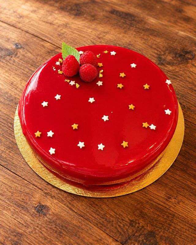 Tarta espejo de frambuesa